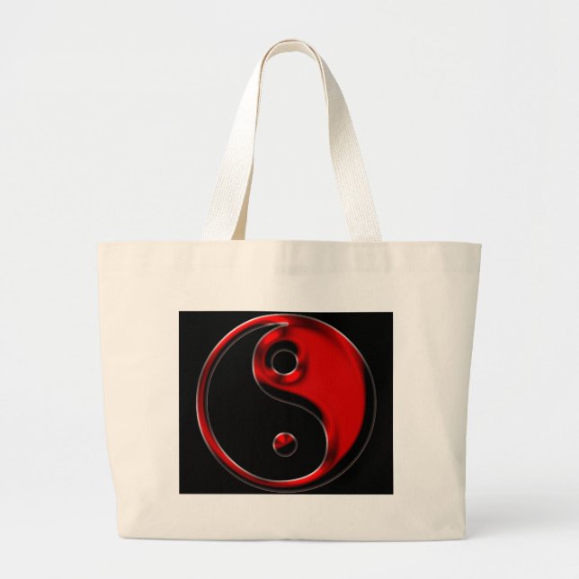 Sac fourre-tout Yin Yang rouge et noir (Devant)