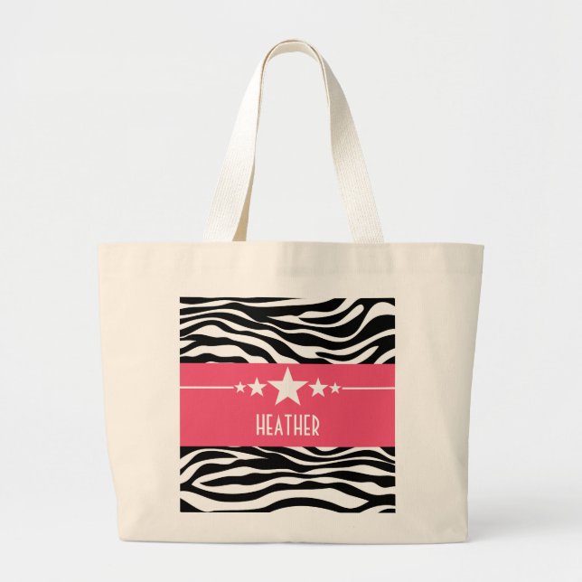 Sac fourre-tout Zebra Rose Sassy Star (Devant)
