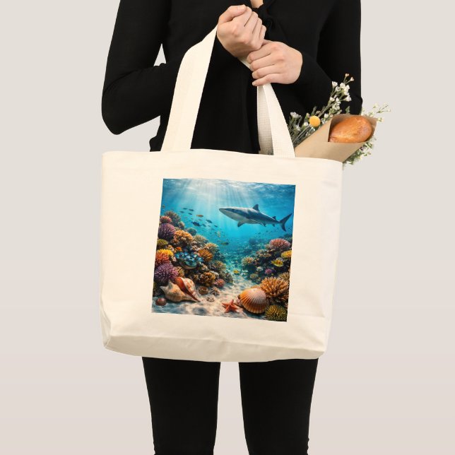 Sac géant requin majestueux et récif corallien (Devant (produit))