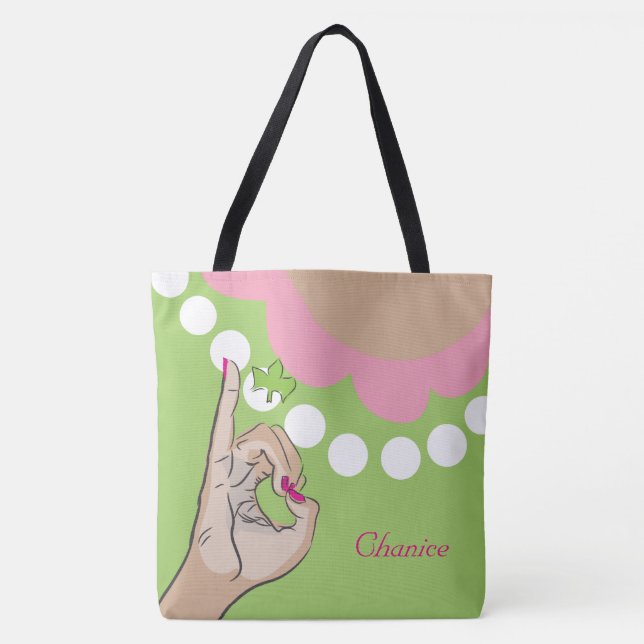 Sac girly de rose et de vert (Devant)