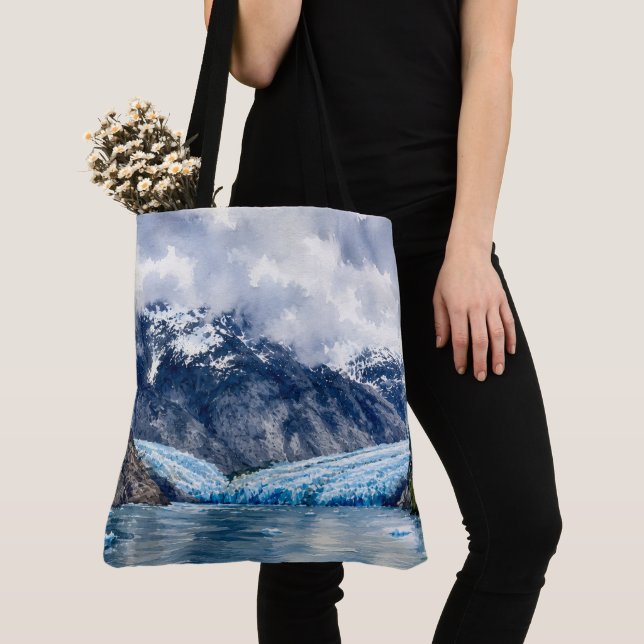 Sac glaciar à aquarelle Alaska Scène sauvage Cadea (De près)