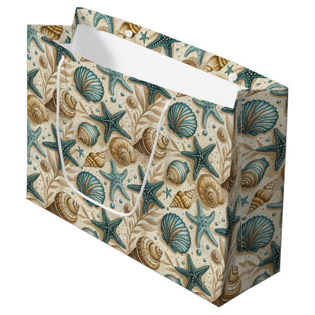 Sac grand cadeau Motif Seashell (Devant Angle)
