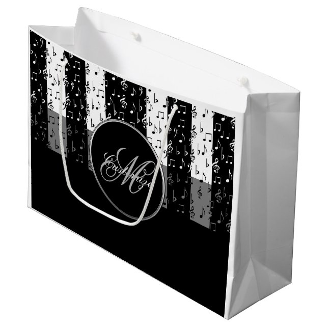 Sac grand format Monogram Black & White Musical St (Devant Angle)