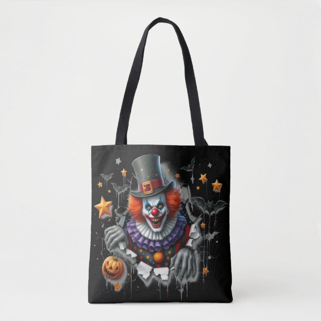 Sac Halloween clown effrayant Fourre-tout (Devant)