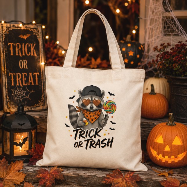 Sac Halloween Tote Raton Laveur Trick or Trash (Créateur téléchargé)