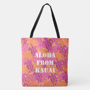 Sac hawaïen de plage de monogramme de tortue de