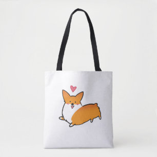 Sac heureux de corgi de coeur (personnalisable)