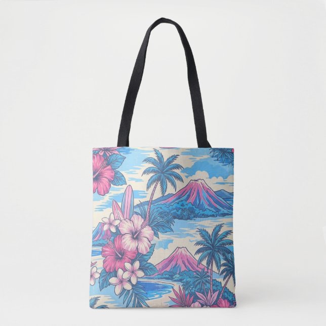 Sac Hibiscus Island Hawaiian Scenic - Bleu (Devant)