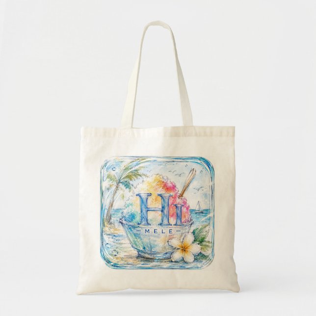 Sac HIMELE Hawaiian Tote Bag Shave Ice (Devant)
