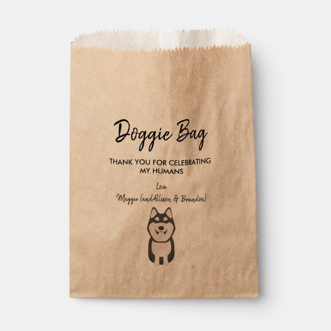 Sac Husky Doggie pour Mariage, Sacs Favoriser (Devant)