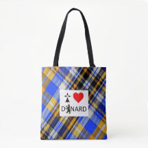 Sac I love Dinard et tartan