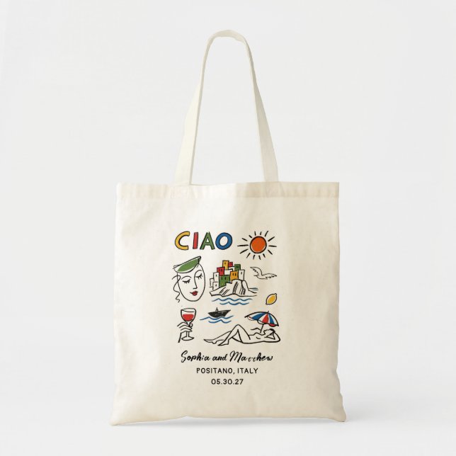 Sac Italien Dessiné à la Main Amalfi (Devant)