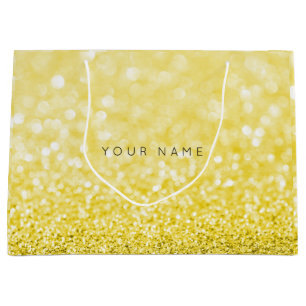 Sac jaune de cadeau de faveur de parties