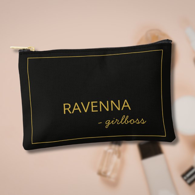 Sac Luxueux Fille Patron avec Nom Cadre Or Subtil  (Créateur téléchargé)