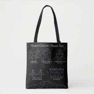 Sac Marin County Night Sky Moyen Noir 