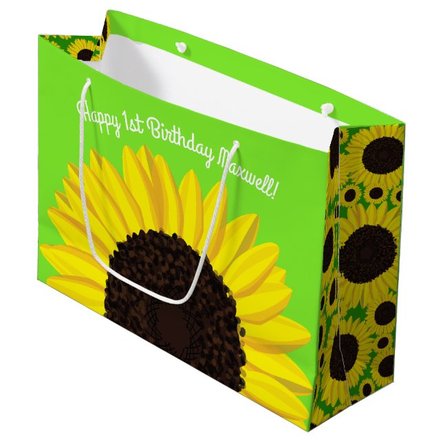 Sac mignon de cadeau d'anniversaire de tournesol (Devant Angle)