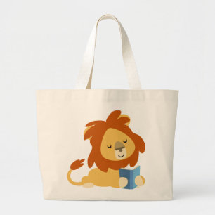 Sac mignon de lion de bande dessinée de lecture