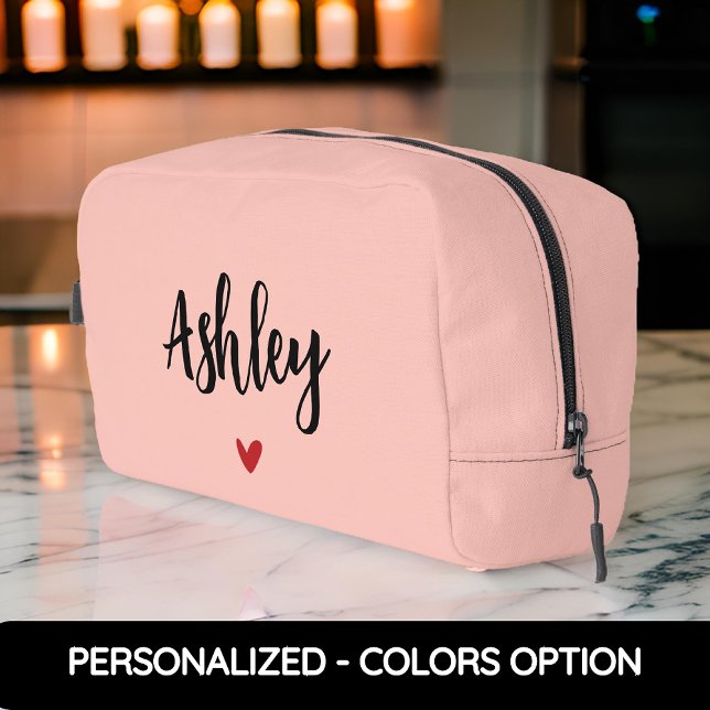 Sac minimaliste personnalisé, cadeau pour femmes (custom name toiletry bag, personalized makeup bag, bridesmaid gift, bridesmaid proposal bag)