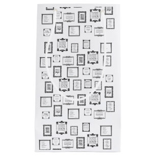 Sac Motif de citations encadrées noir et blanc