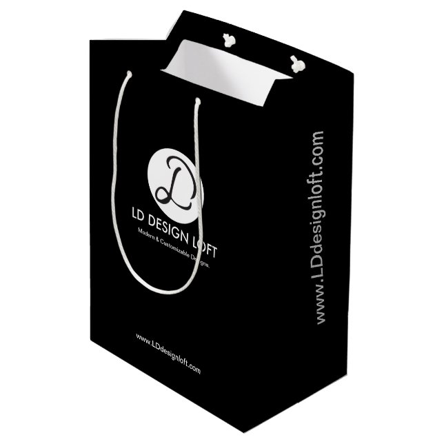 Sac noir Votre entreprise Logo Site Web Ici Person (Dos Angle)