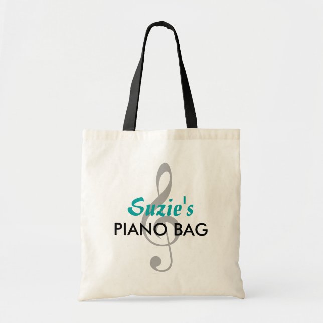 Sac nommé fait sur commande de piano - Teal (Devant)