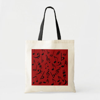 Sac Notes de musique noire rouge