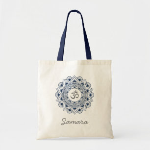 Sac Om Mandala Lotus Bleu Marine Yoga Yogi Dame Éc