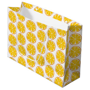 Sac orange de cadeau d'agrume d'été - GRAND