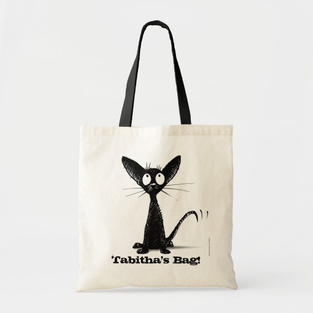 Sac oriental drôle de chat noir (Devant)