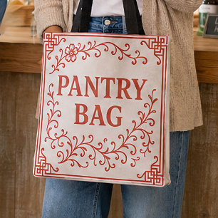 "SAC PANTRIE CERISE ROUGE" - SAC CABAS CHINOISERIE