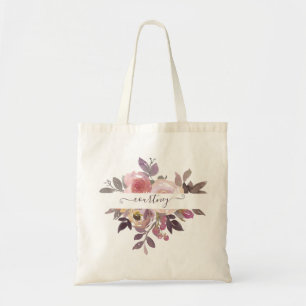 Sac pastel personnalisé rose et violet floral