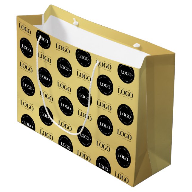 Sac personnalisé avec deux logos et dégradé doré (Devant Angle)