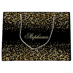 Sac personnalisé avec impression léopard noir or p