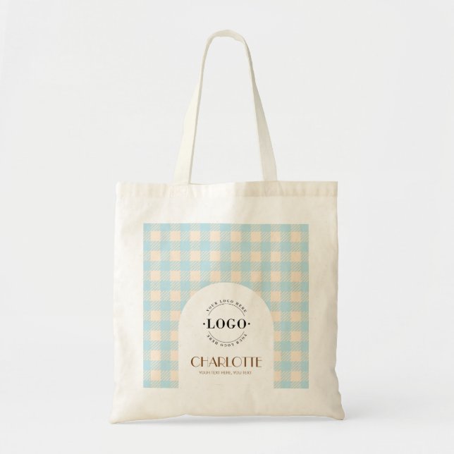 Sac personnalisé avec logo prépa Gingham doux pour (Devant)
