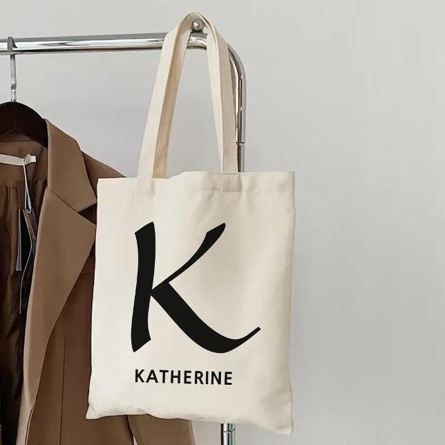 Sac personnalisé avec monogramme en cadeau pour el (initial tote bag, bridesmaid gift, bridal shower gift, bridesmaid proposal gift, baby shower gift)