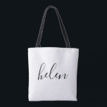 Sac personnalisé avec nom personnalisé Tote Bag<br><div class="desc">Ce tote bag personnalisé est simple,  moderne et élégant. Le texte et la couleur du texte sont entièrement personnalisables. Parfait comme cadeau pour demoiselle d'honneur,  cadeau de mariage,  cadeau d'anniversaire ou de remise de diplôme. Fait partie d'une collection de Parcel Studios.</div>