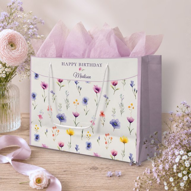 Sac personnalisé d'anniversaire de Prairie de Fleu (Créateur téléchargé)