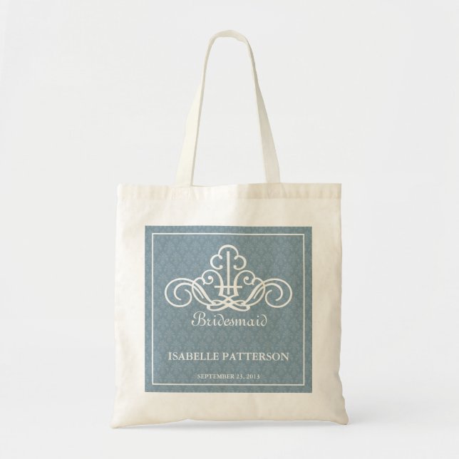 Sac personnalisé de noce de rouleaux dans le bleu (Devant)