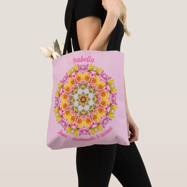 Sac personnalisé fleur du mois de juin (De près)