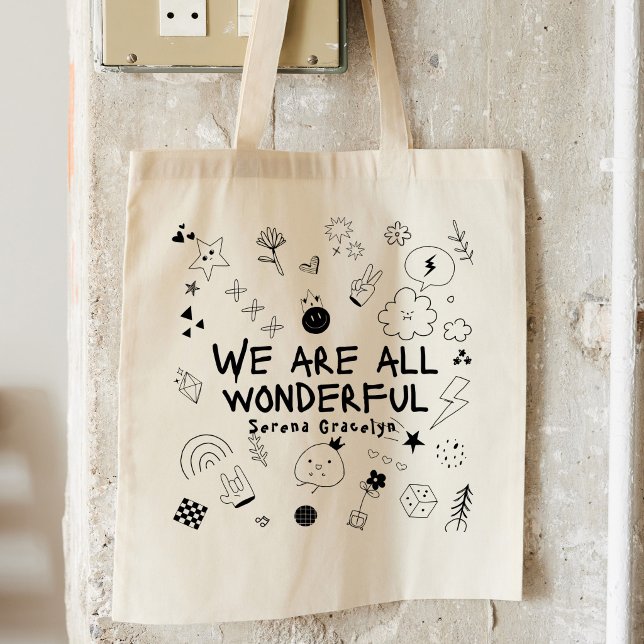 Sac personnalisé noir Tout simplement merveilleux  (Créateur téléchargé)