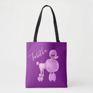 Sac personnalisé par art rose de chien de caniche