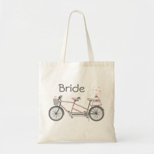 Sac personnalisé par mariage tandem de bicyclette