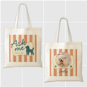 Sac photo personnalisé Caniche Terracotta Rayures