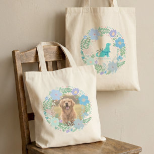 Sac photo personnalisé Golden Retriever  Floral Bl