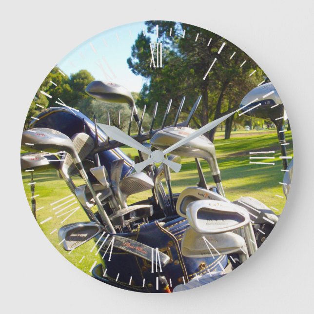 Sac plein de clubs de golf, horloge murale (Recto)