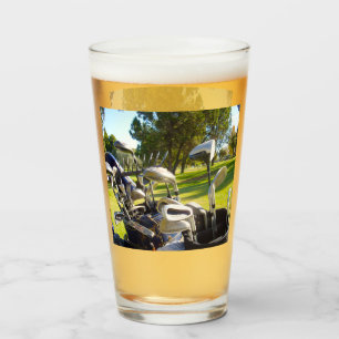 Sac Plein De Clubs De Golf, Verre De Bière