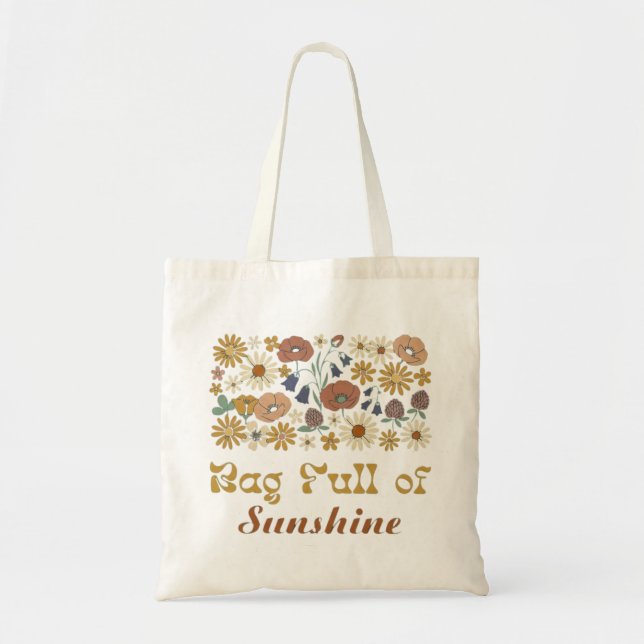 Sac plein de soleil – Floraison rétro boho (Devant)