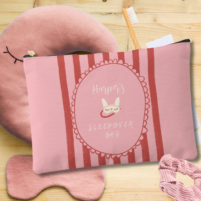 sac pochon de soirée pyjama d'anniversaire (sleepover slumber birthday party girl teen personalized sleepover bag pouch party favor gift modern )