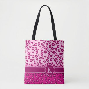 sac poster de animal Empreinte de léopard rose cha