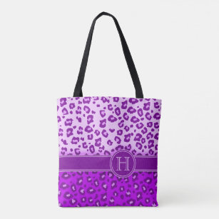 sac poster de animal Empreinte de léopard violet